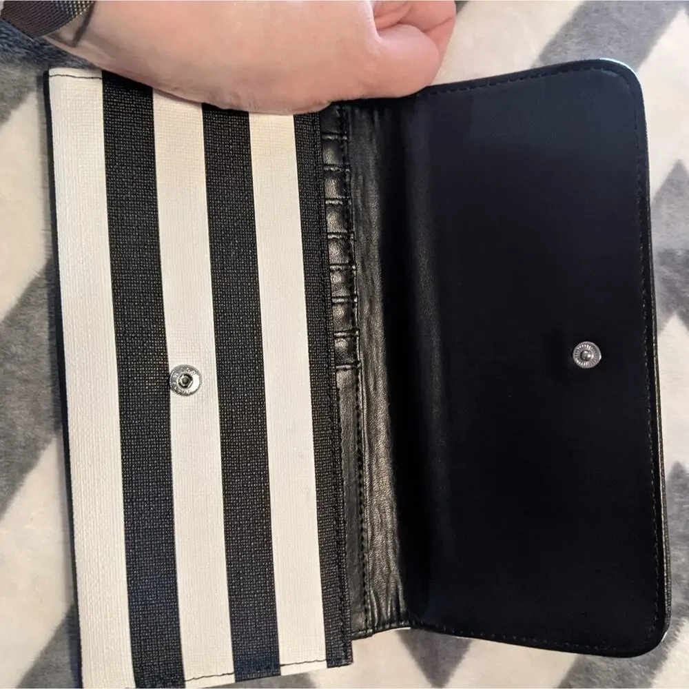 Kut From The Kloth Pristine Wallet -Black and White Stripes